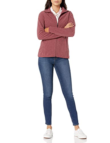 Amazon Essentials Women's Classic-Fit Full-Zip Polar Soft Fleece Jacket (Available in Plus Size), Burgundy Heather, Medium