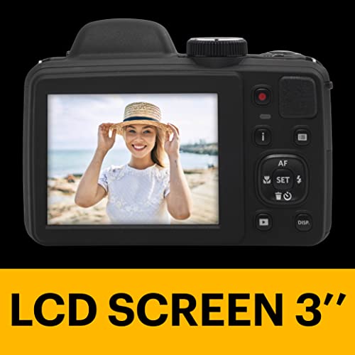 KODAK PIXPRO AZ405-BK 20MP Digital Camera 40X Optical Zoom 24mm Wide Angle Lens Optical Image Stabilization 1080P Full HD Video 3" LCD Vlogging Camera (Black)