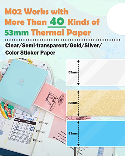 Phomemo M02 Sticker Printer- Mini Printer Portable Thermal Printer Inkless Pocket Printer Bluetooth Photo Printer for Learning Assistance, Study Notes, Journal, Fun, Work