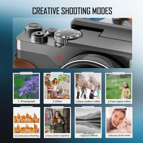 ATPLOES Digital Cameras for Photography,4K&48MP&16X Video/Vlogging Camera for YouTube, Travel Camera with 32GB TF Card & 2 Batteries,Compact Camera,Great Gift Choice,Digital Point and Shoot Camera