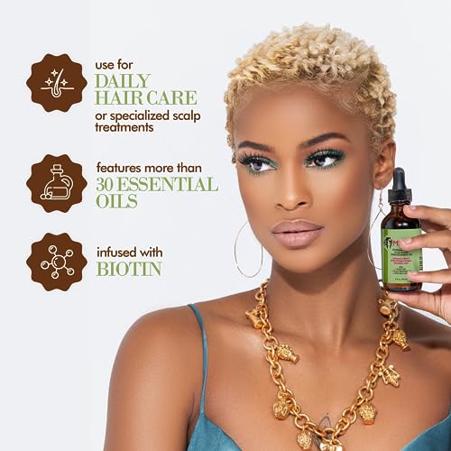 Mielle Organics Rosemary Mint Scalp & Hair Strengthening Oil With Biotin & Essential Oils, Nourishing Treatment for Split Ends and Dry Scalp for All Hair Types, 2-Fluid Ounces