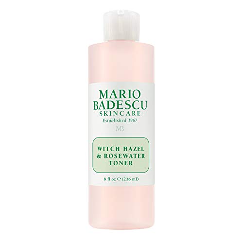 Mario Badescu Witch Hazel & Rosewater Toner for All Skin Types |Alcohol Free Facial Toner that Clarifies and Rejuvenates |Formulated with Witch Hazel & Rose Extract| 8 FL OZ