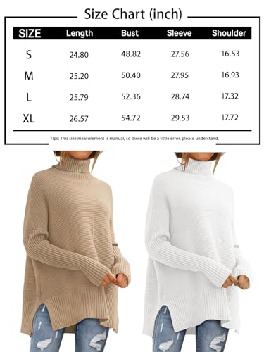 LILLUSORY Black Turtleneck Long Sweaters Womens Oversized Tunic Chunky Fashion Knit Cozy 2023 Pullover Dress Clothes Clothing Black