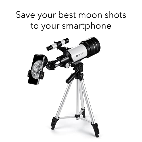 Dartwood Astronomical Telescope - 360° Rotational Telescope - Multiple Eyepieces Included for Different Zoom (Black/White)