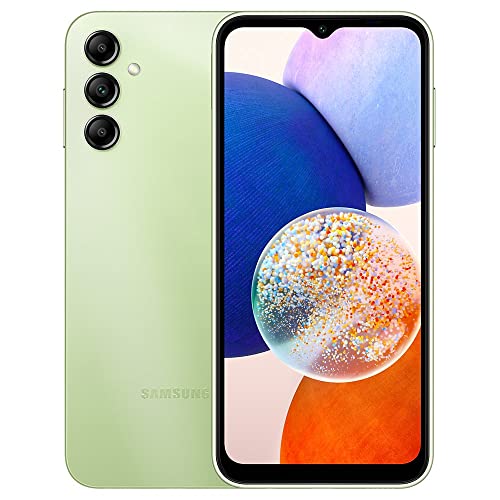 SAMSUNG Galaxy A14 5G + 4G LTE (128GB + 4GB) Unlocked Worldwide (Only T-Mobile/Mint/Tello USA Market) 1 Year Warranty Latin America 6.6" 50MP Triple Camera + (15W Wall Charger) (Green)