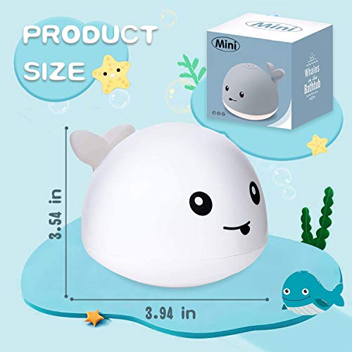 ZHENDUO Baby Bath Toys, Rechargeable Bath Toys, Whale Spray Water Bath Toy, Sprinkler Bathtub Shower Toys for Toddlers Kids Boys Girls, Pool Toy for Baby (White)