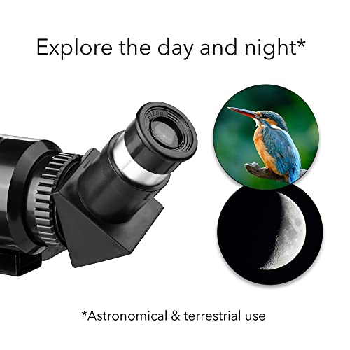 Dartwood Astronomical Telescope - 360° Rotational Telescope - Multiple Eyepieces Included for Different Zoom (Black/White)