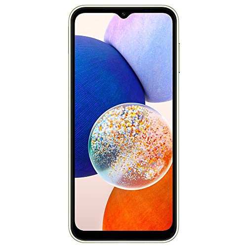 SAMSUNG Galaxy A14 5G + 4G LTE (128GB + 4GB) Unlocked Worldwide (Only T-Mobile/Mint/Tello USA Market) 1 Year Warranty Latin America 6.6" 50MP Triple Camera + (15W Wall Charger) (Green)