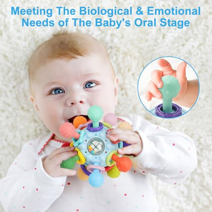 Baby Montessori Sensory Toys for 0-6 6-12 Months, Food Grade Teething Toys for Babies 0 3 6 9 12 18 Months, Newborn Infant Learning Developmental Toys Gifts for 1 2 Year Old Boys Girls