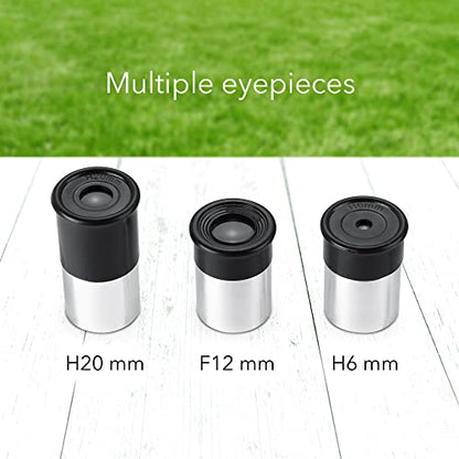 Dartwood Astronomical Telescope - 360° Rotational Telescope - Multiple Eyepieces Included for Different Zoom (Black/White)