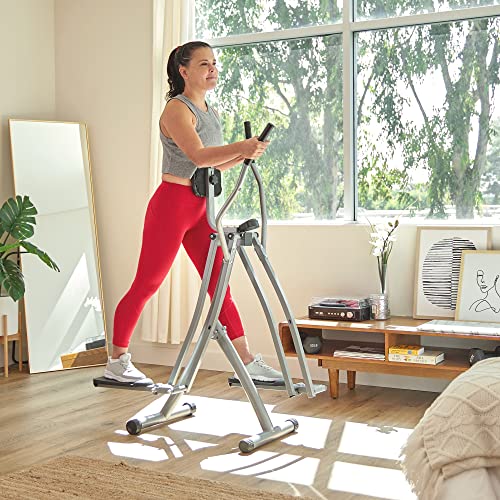 Sunny Health & Fitness SF-E902 Air Walk Trainer Elliptical Machine Glider w/LCD Monitor, 220 LB Max Weight and 30 Inch Stride