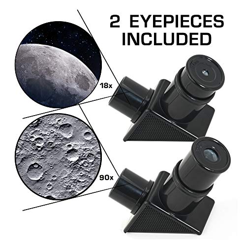 NASA Lunar Telescope for Kids – 90x Magnification, Includes Two Eyepieces, Tabletop Tripod, and Finder Scope- Kids Telescope for Astronomy Beginners, Space Toys, NASA Gifts (Amazon Exclusive)