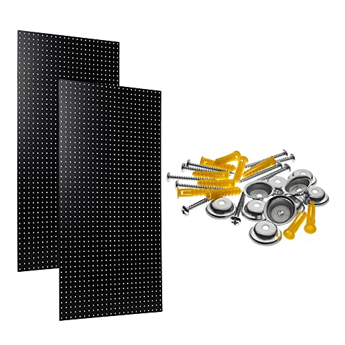 Triton Products PEG2-BLK (2) High Density Fiberboard Mounting Hardware, Black, 24" x 42" x 1/4" Pegboard, 2 Count, 2 Count