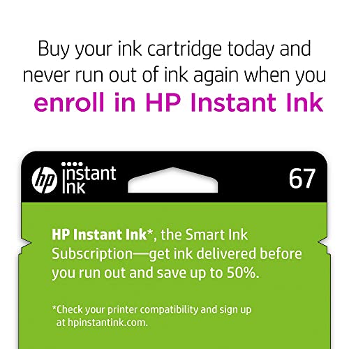 HP 67 Black/Tri-color Ink Cartridges (2 Count - Pack of 1) | Works with HP DeskJet 1255, 2700, 4100 Series, HP ENVY 6000, 6400 Series | Eligible for Instant Ink | 3YP29AN