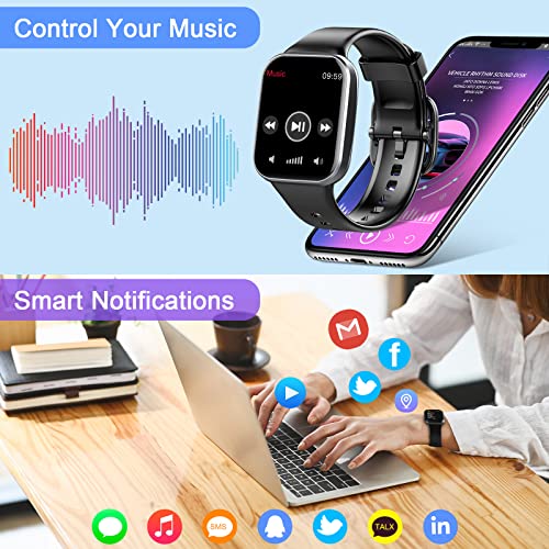 Smart Watch, 2023 Fitness Tracker Watch for Men Women, 1.69'' Touch Smartwatch Fitness Watch with Heart Rate Monitor/Pedometer/Sleep Monitor, 25 Sports Waterproof Activity Tracker for Android Molocy