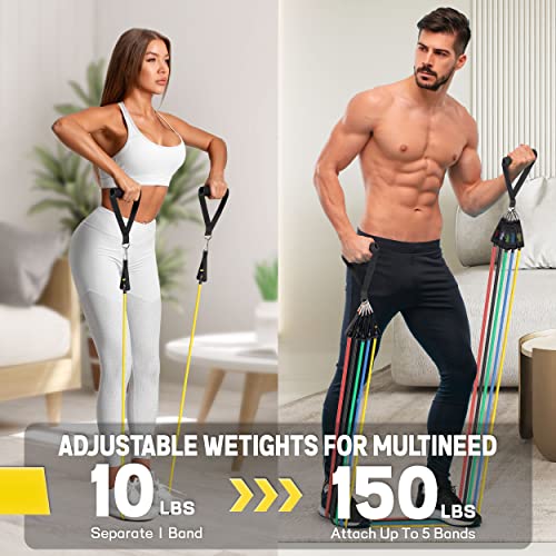 Resistance Band Set for Men and Women, Workout/Exercise Bands with Door Anchor, Handles