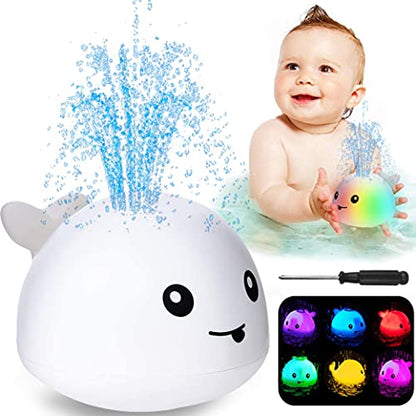 ZHENDUO Baby Bath Toys, Rechargeable Bath Toys, Whale Spray Water Bath Toy, Sprinkler Bathtub Shower Toys for Toddlers Kids Boys Girls, Pool Toy for Baby (White)