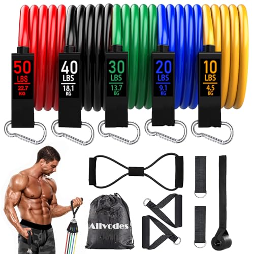 Resistance Band Set for Men and Women, Workout/Exercise Bands with Door Anchor, Handles