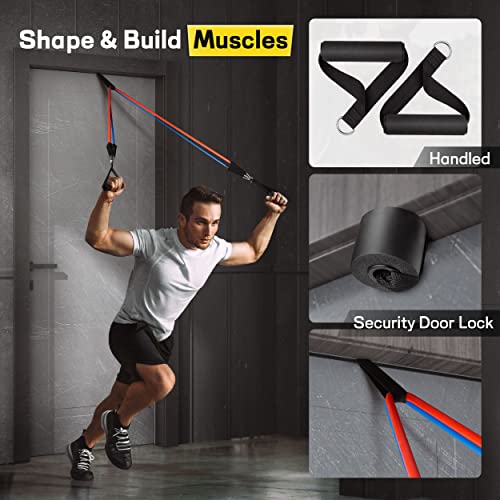 Resistance Band Set for Men and Women, Workout/Exercise Bands with Door Anchor, Handles