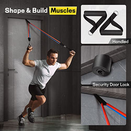 Resistance Band Set for Men and Women, Workout/Exercise Bands with Door Anchor, Handles