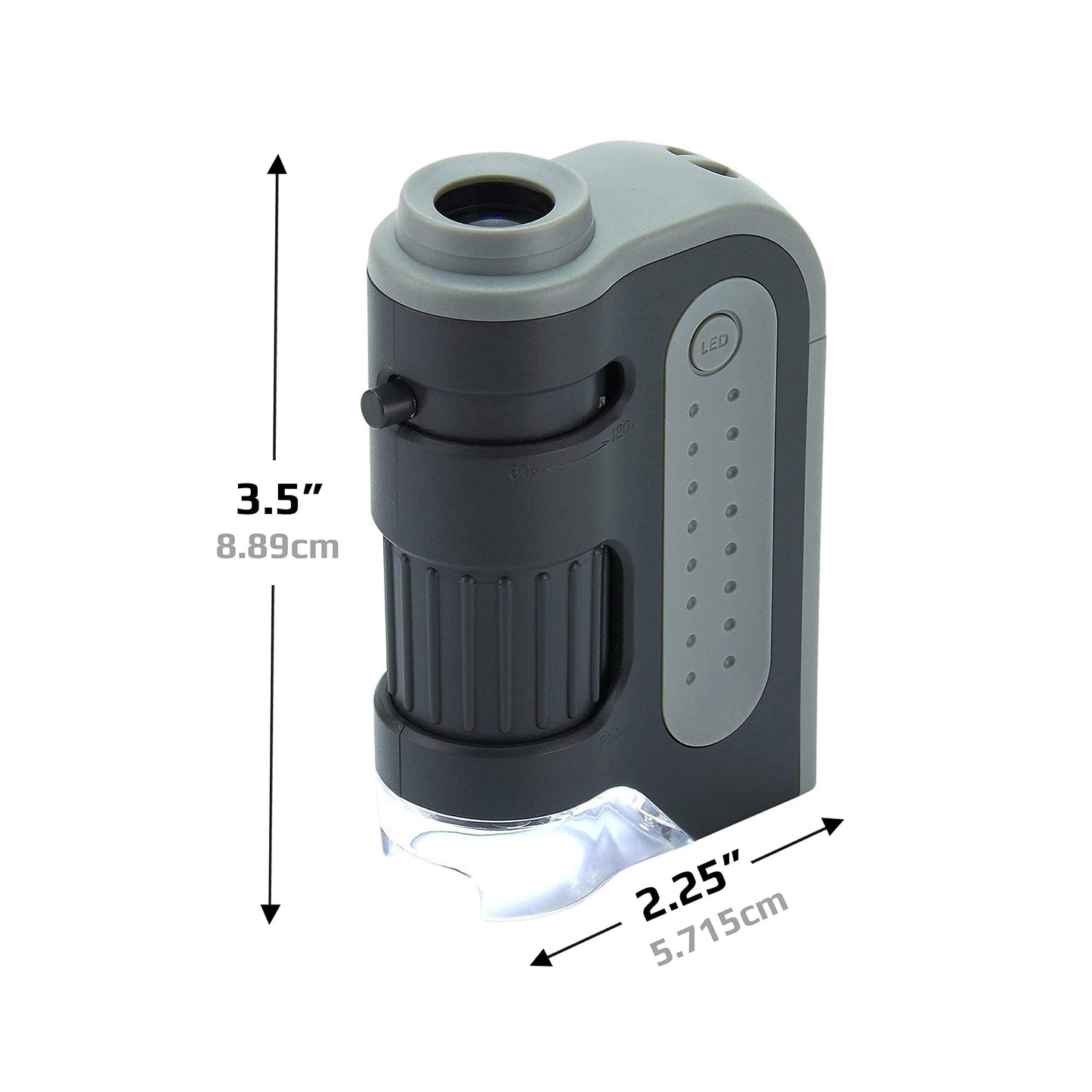 Carson MicroBrite Plus 60x-120x LED Lighted Pocket Microscope (MM-300)