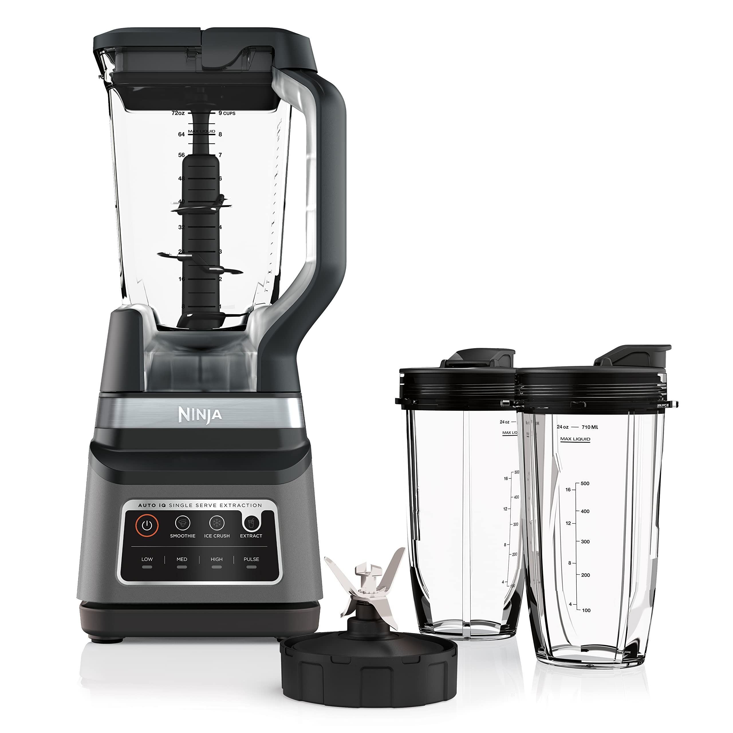 Ninja BN751 Professional Plus DUO Blender, 1400 Peak Watts, 3 Auto-IQ Programs for Smoothies, Frozen Drinks & Nutrient Extractions, 72-oz. Total Crushing Pitcher & (2) 24 oz. To-Go Cups, Black