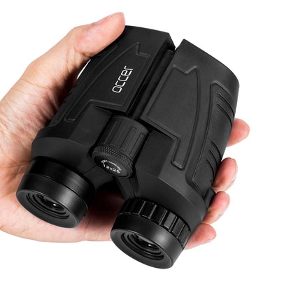 Occer 12x25 Compact Binoculars for Adults and Kids - Large Eyepiece Waterproof Binoculars for Bird Watching - High Powered Easy Focus Binoculars with Low Light Vision for Outdoor Hunting Travel