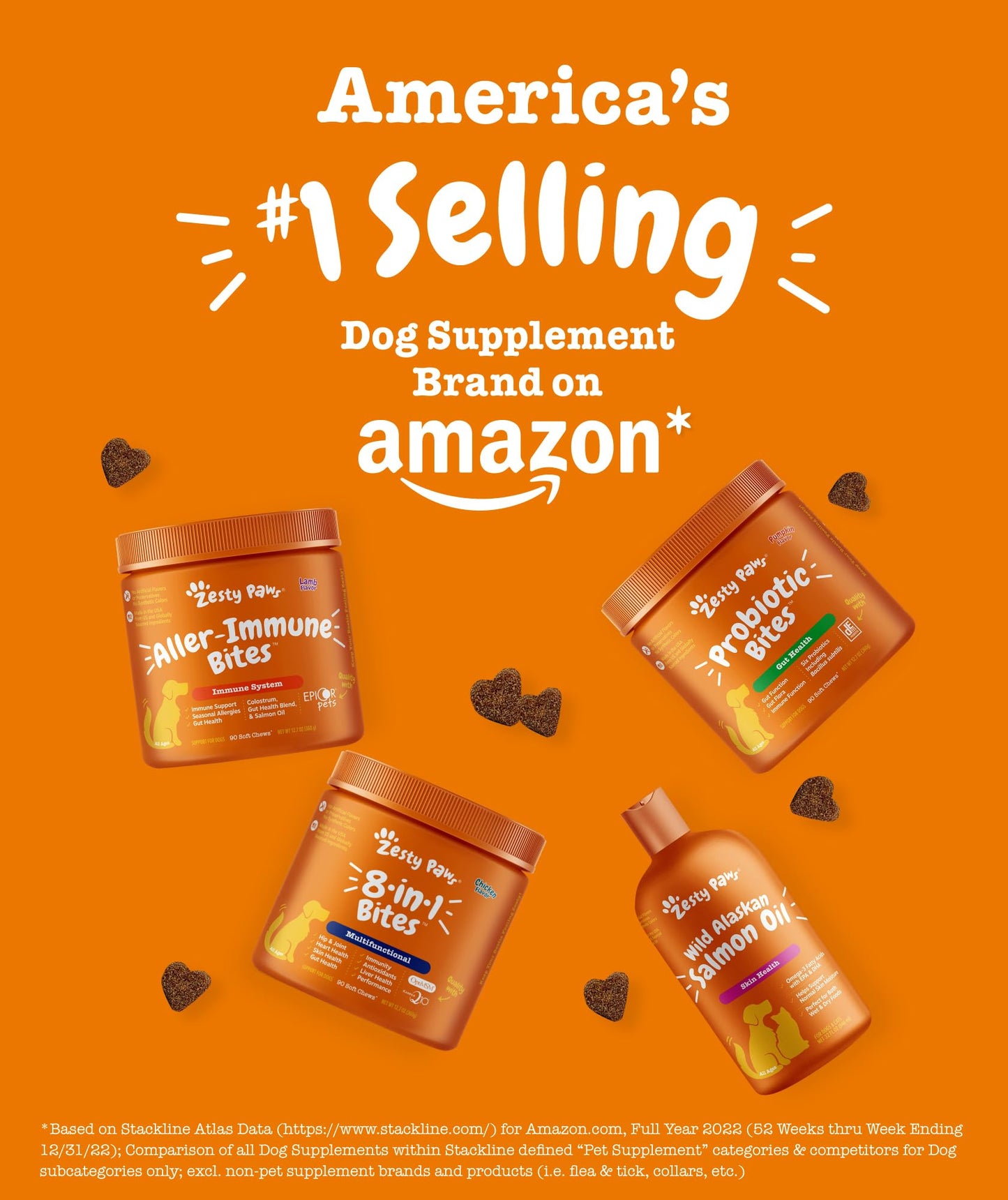 Zesty Paws Multivitamin Treats for Dogs - Glucosamine Chondroitin for Joint Support + Digestive Enzymes & Probiotics - Grain Free Dog Vitamin for Skin & Coat + Immune Health - Chicken Flavor - 90ct