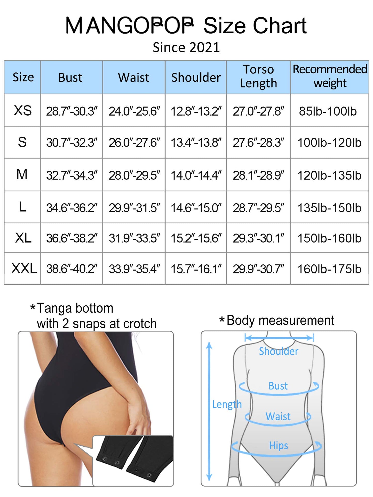 MANGOPOP Bodysuits for Women Long Sleeve Square Neck Tops