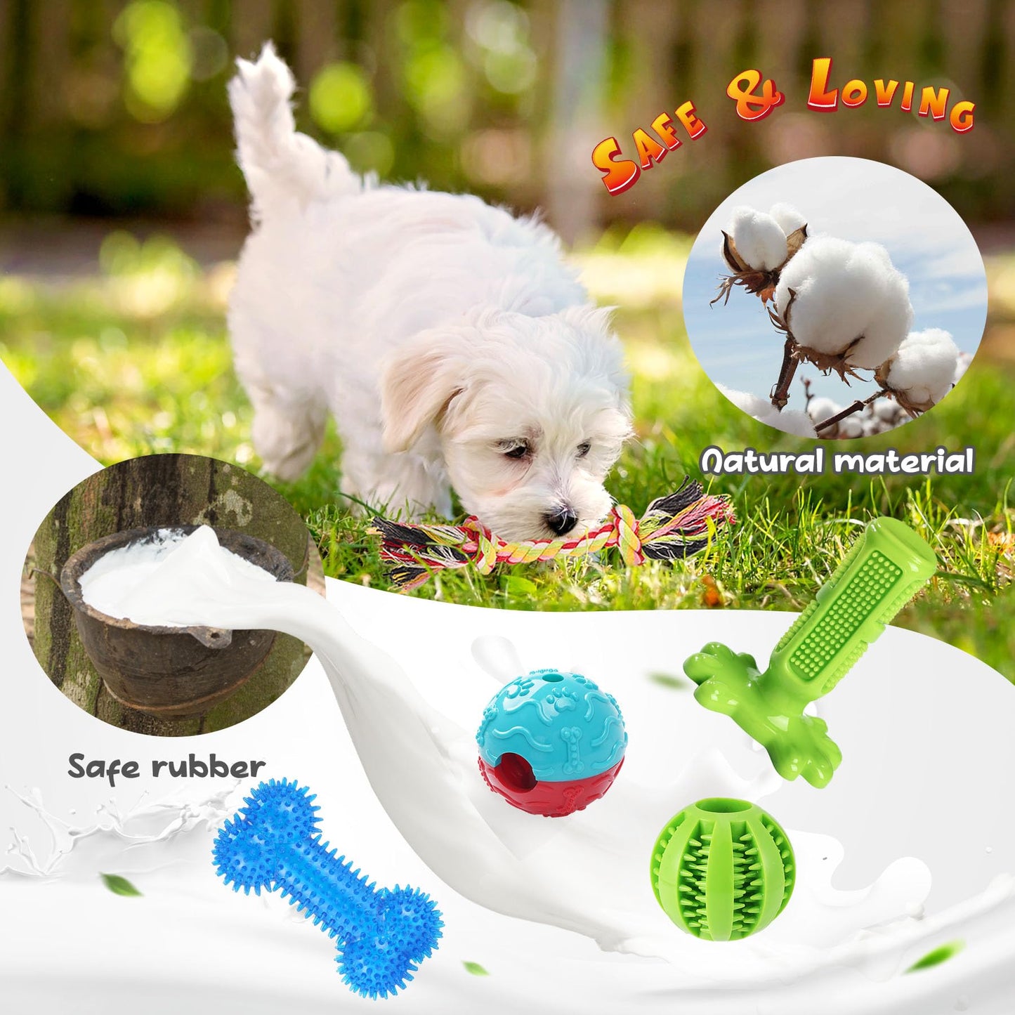 KIPRITII Dog Chew Toys for Puppy - 23 Pack Puppies Teething Chew Toys for Boredom, Pet Dog Toothbrush Chew Toys with Rope Toys, Treat Balls and Dog Squeaky Toy for Puppy and Small Dogs