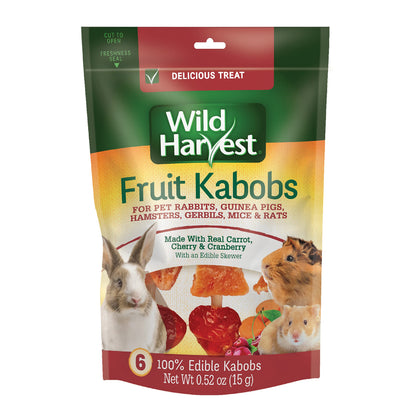 Wild Harvest Fruit Kabobs, 6 Count, for Pet Rabbits, Guinea Pigs, Hamsters, Gerbils, Mice and Rats