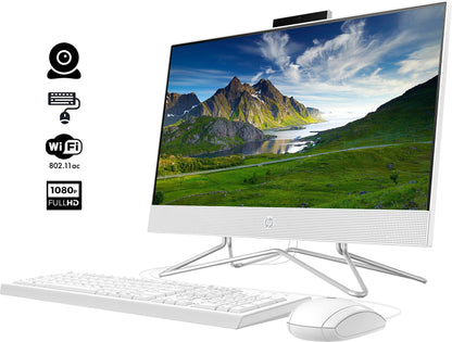 HP 2022 Newest All-in-One Desktop, 21.5" FHD Display, Intel Celeron J4025 Processor, 16GB RAM, 512GB PCIe SSD, Webcam, HDMI, RJ-45, Wired Keyboard&Mouse, WiFi, Windows 11 Home, White