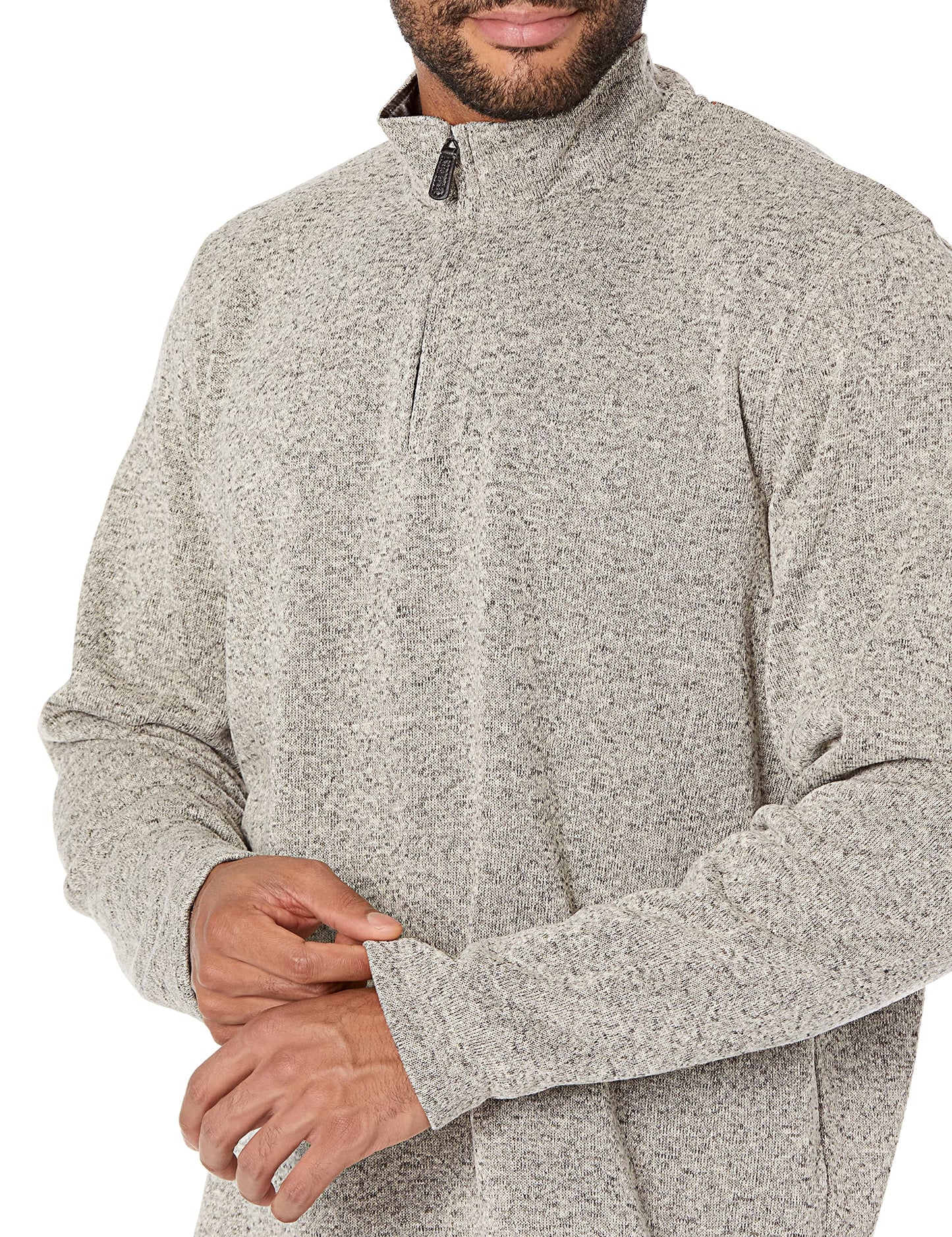 Wrangler Authentics Men's Long Sleeve Fleece Quarter-Zip, Light Heather Gray, X-Large